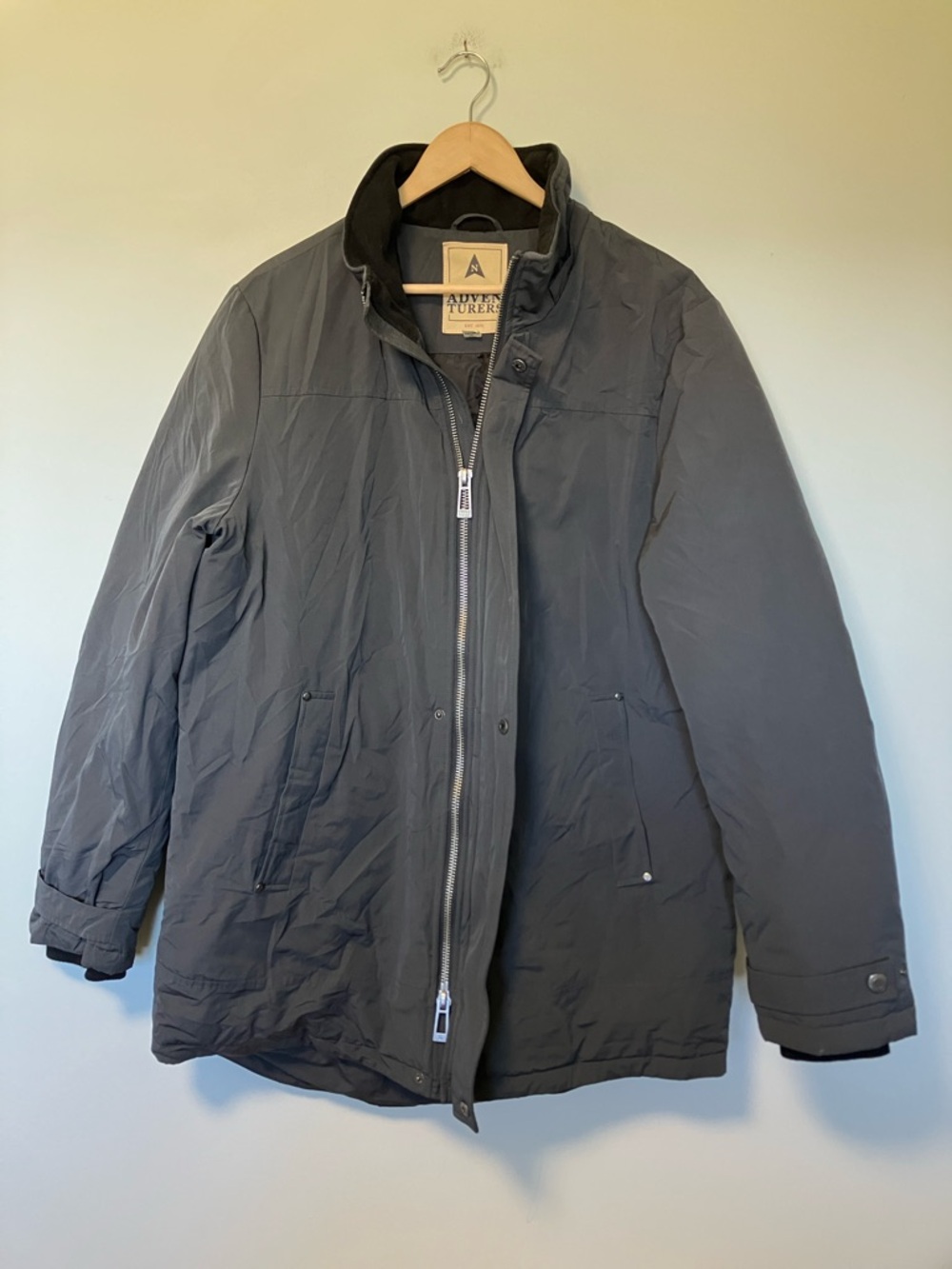 Conpany of Adventurers Men's Dark Gray Zip-Front Down Duck Feathers Jacket